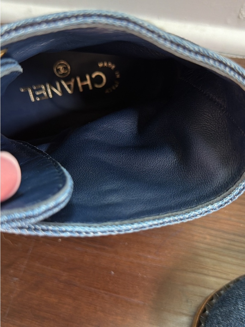 Chanel Denim Navy Lace-Ups Boot - Picture 5 of 8